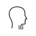 Black line icon for Throat, larynx and neck