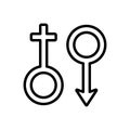 Black line icon for Travesti, couple and homosexual