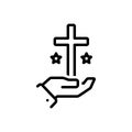 Black line icon for Truth, veracity and faith Royalty Free Stock Photo