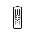 Black line icon for Tv remote, control and emote Royalty Free Stock Photo