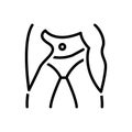 Black line icon for Upskirt, stylish and sexy Royalty Free Stock Photo