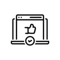 Black line icon for User Experience, user and feeback Royalty Free Stock Photo