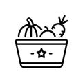 Black line icon for Veggies, verdancy and garden