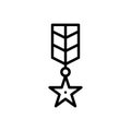Black line icon for veteran, expert and military