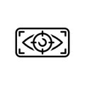 Black line icon for Viewer, observer and onlooker