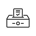 Black line icon for Vote, ballot and polling