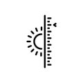 Black line icon for warm, hot and snug