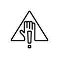 Black line icon for Warning, alert and caveat