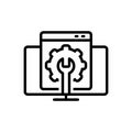 Black line icon for Webmasters, internet and browser