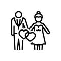 Black line icon for Wedding, marriage and nuptials