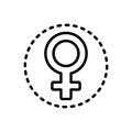 Black line icon for Women, gender and couple