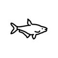 Black line icon for Zope, fish and fin Royalty Free Stock Photo