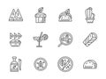 Black line icons for mexican menu Royalty Free Stock Photo