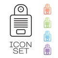 Black line Intercom icon isolated on white background. Set icons colorful. Vector