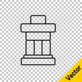 Black line Inukshuk icon isolated on transparent background. Vector