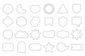 Black line and isolated random shapes empty frames and banners icons set on white background