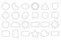 Black line and isolated random shapes empty frames and banners icons set on white background