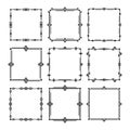 Black line and isolated square art deco empty frames icons set - Group 1 Royalty Free Stock Photo