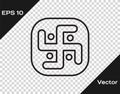 Black line Jainism icon isolated on transparent background. Vector