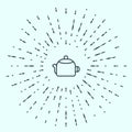 Black line Kettle with handle icon isolated on grey background. Teapot icon. Abstract circle random dots. Vector