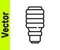 Black line LED light bulb icon isolated on white background. Economical LED illuminated lightbulb. Save energy lamp. Vector Royalty Free Stock Photo