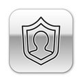 Black line Life insurance with shield icon isolated on white background. Security, safety, protection, protect concept Royalty Free Stock Photo