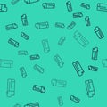Black line Lighter icon isolated seamless pattern on green background. Vector Royalty Free Stock Photo