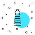 Black line Lighthouse icon isolated on white background. Random dynamic shapes. Vector Royalty Free Stock Photo