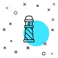 Black line Lighthouse icon isolated on white background. Random dynamic shapes. Vector Illustration Royalty Free Stock Photo