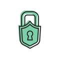 Black line Lock icon isolated on white background. Padlock sign. Security, safety, protection, privacy concept. Vector Royalty Free Stock Photo