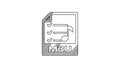 Black line M3U file document. Download m3u button icon isolated on white background. M3U file symbol. 4K Video motion