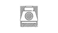 Black line Mars rover icon isolated on white background. Space rover. Moonwalker sign. Apparatus for studying planets