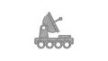 Black line Mars rover icon isolated on white background. Space rover. Moonwalker sign. Apparatus for studying planets