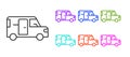 Black line Minibus icon isolated on white background. Set icons colorful. Vector