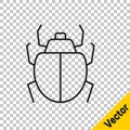 Black line Mite icon isolated on transparent background. Vector