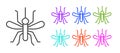 Black line Mosquito icon isolated on white background. Set icons colorful. Vector Royalty Free Stock Photo