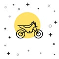 Black line Mountain bike icon isolated on white background. Random dynamic shapes. Vector Illustration Royalty Free Stock Photo