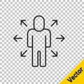 Black line Multitasking manager working icon isolated on transparent background. Vector