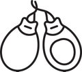 Black line Musical instrument castanets icon isolated on white background. Vector Royalty Free Stock Photo