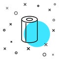 Black line Paper towel roll icon isolated on white background. Random dynamic shapes. Vector Royalty Free Stock Photo