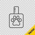 Black line Pet shampoo icon isolated on transparent background. Pets care sign. Dog cleaning symbol. Vector Royalty Free Stock Photo