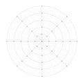 Black line radial dense grid texture with circles on white background. FUI science round grid backdrop. Math or Royalty Free Stock Photo