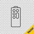 Black line Remote control icon isolated on transparent background. Vector Royalty Free Stock Photo