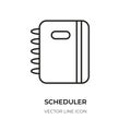 Black line scheduler icon business planner vector