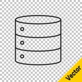 Black line Server, Data, Web Hosting icon isolated on transparent background. Vector Royalty Free Stock Photo
