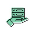 Black line Server, Data, Web Hosting icon isolated on white background. Vector Illustration Royalty Free Stock Photo