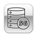 Black line Server 5G new wireless internet wifi connection icon isolated on white background. Global network high speed Royalty Free Stock Photo