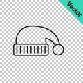 Black line Sleeping hat icon isolated on transparent background. Cap for sleep. Vector