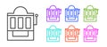 Black line Slot machine icon isolated on white background. Set icons colorful. Vector Illustration Royalty Free Stock Photo