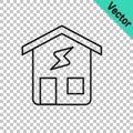 Black line Smart home icon isolated on transparent background. Remote control. Vector Royalty Free Stock Photo